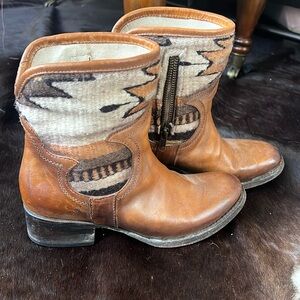 Freebird Shine Ankle Bootie Leather & Tapestry boot